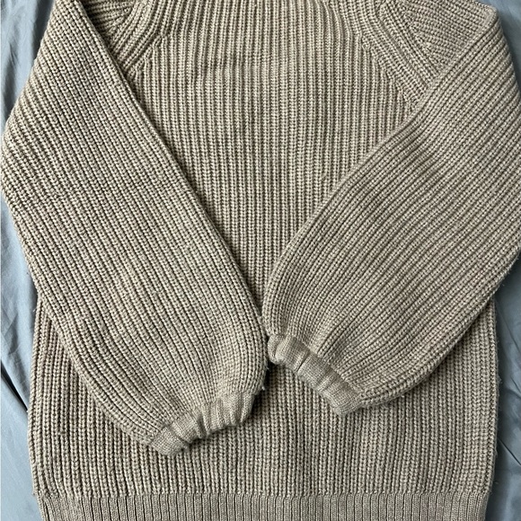 Aritzia Babaton Valadon Balloon Sleeve Sweater Brown XXS Merino Wool - Picture 3 of 8